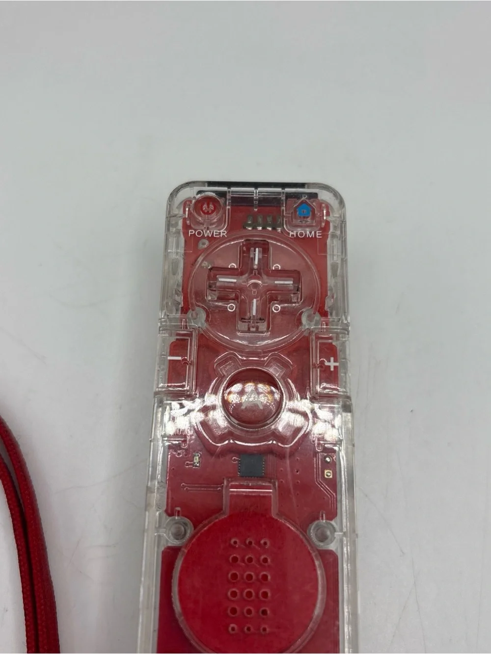 Afterglow Wii Remote Controller Clear Red Motion Plus LED Lights Tested Working